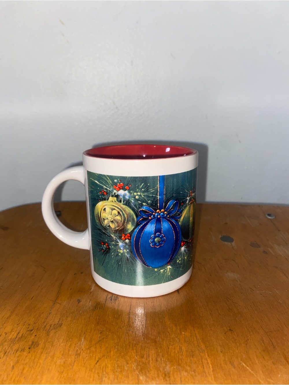 Vintage Y2K‎ Festive Blue Ornament Holiday Mug